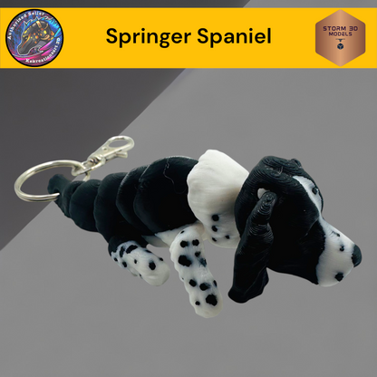 Baby Springer Spaniel 3d Printed Flexi Keychain