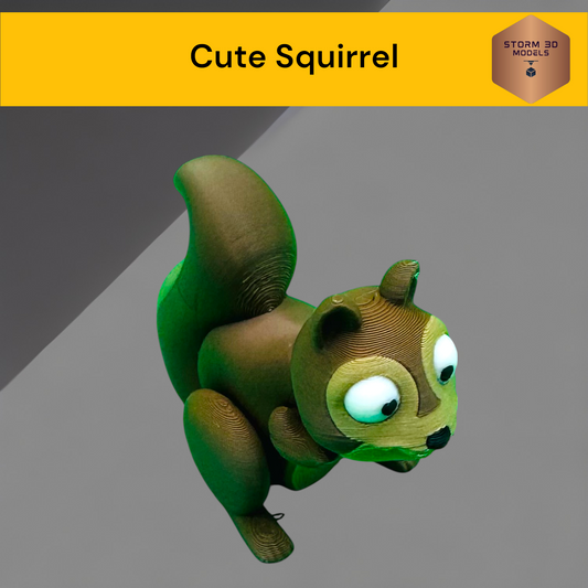 Cute Squirrel fidget toy 3D Printed