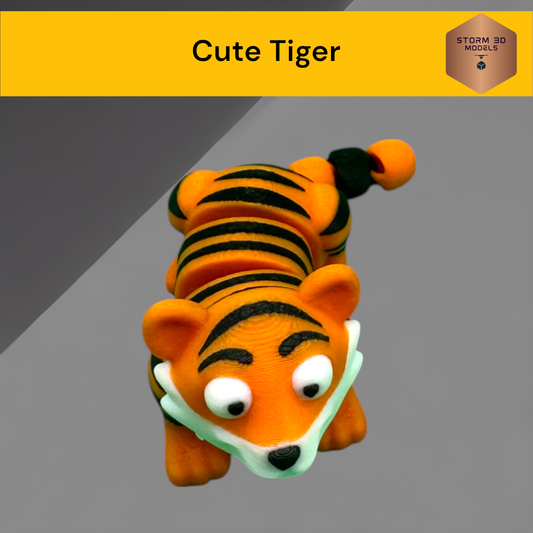 Cute Tiger fidget toy 3D Printed