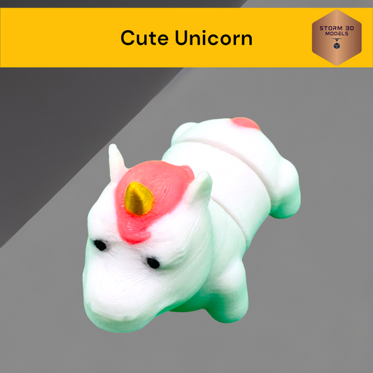 Cute Unicorn fidget toy 3D Printed