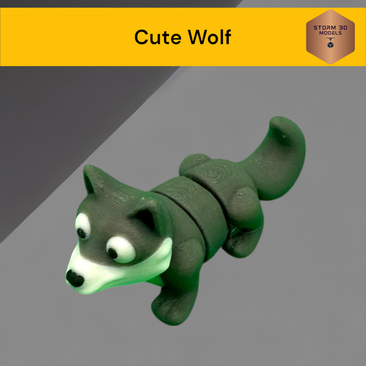 Cute Wolf fidget toy 3D Printed