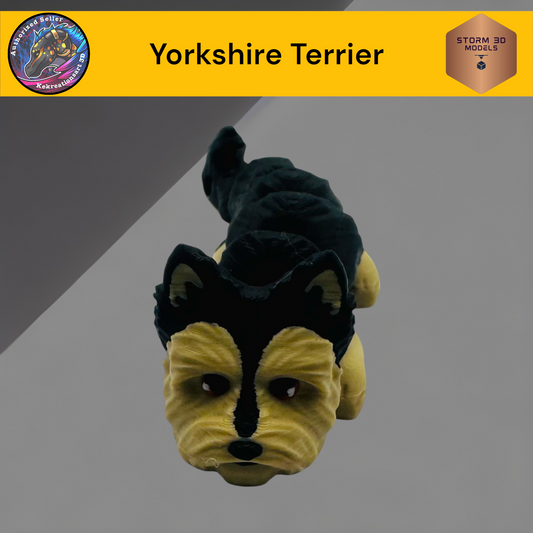 Baby Yorkshire Terrier 3d Printed Flexi Keychain