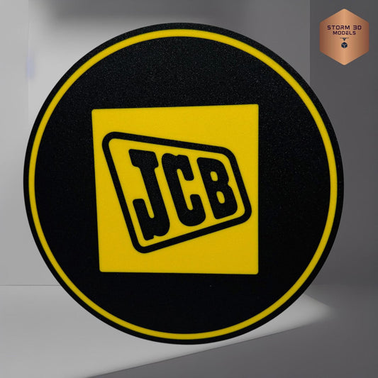 JCB Inspired LED Lightbox, Old Style Logo – 3D Printed Tractor Logo Lamp, Farmhouse Décor, Gift for Farmers & Tractor Fans, hanging type