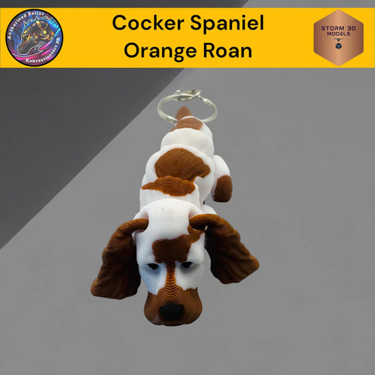 Pawfect Pets Baby Cocker Spaniel Orange Roan Keychain 3D Printed