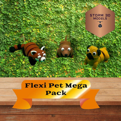 3D Printed Flexi Pets – 15 Pack Mega Bundle of Articulated Animal Fidget Toys