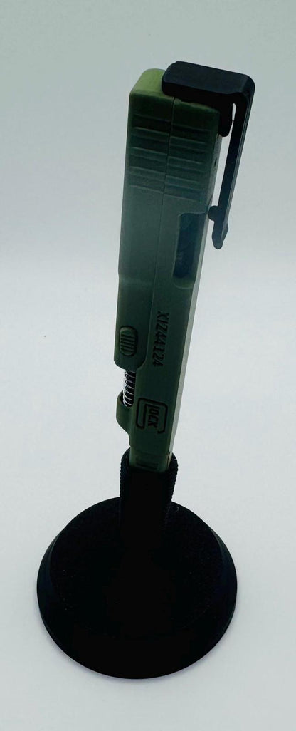 Glock-Inspired Green G2 Pilot Pen – 3D Printed Novelty Handgun-Themed Pen with Functional Ink Refill, Unique Gift for Tactical Gear Fans