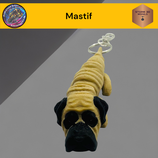 Baby Mastif 3d Printed Flexi Keychain