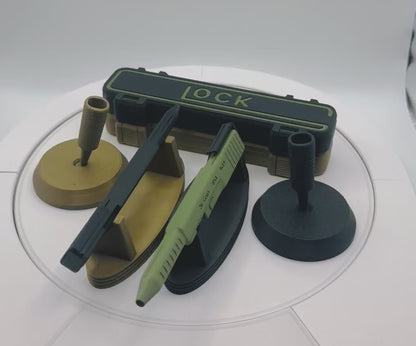 Glock-Inspired Green G2 Pilot Pen – 3D Printed Novelty Handgun-Themed Pen with Functional Ink Refill, Unique Gift for Tactical Gear Fans
